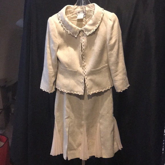 Worth Dresses & Skirts - Worth 2 skirt suit gold cream beaded